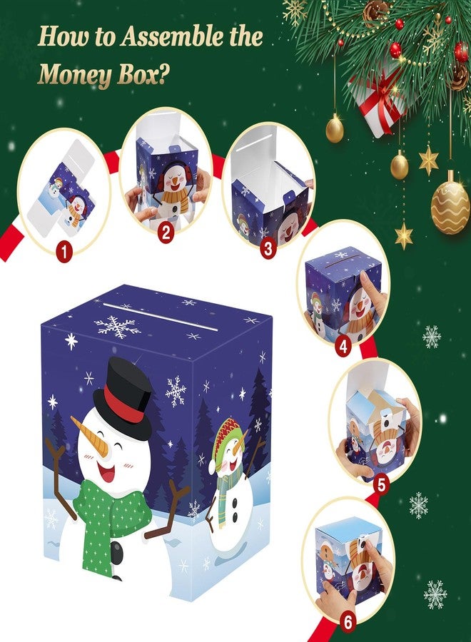 MoKo Christmas Money Box for Cash Gift Pull, 12 Pack Surprise Money Gift Box for Kids Adults with 160 Pcs Transparent Bags, A Fun Way to Give Cash to Girls and Boys, Christmas Decor Ideas,Red and Blue - Image 5